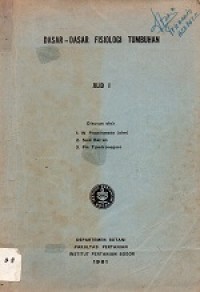 Image of Dasar-Dasar Fisiologi Tumbuhan Jilid I